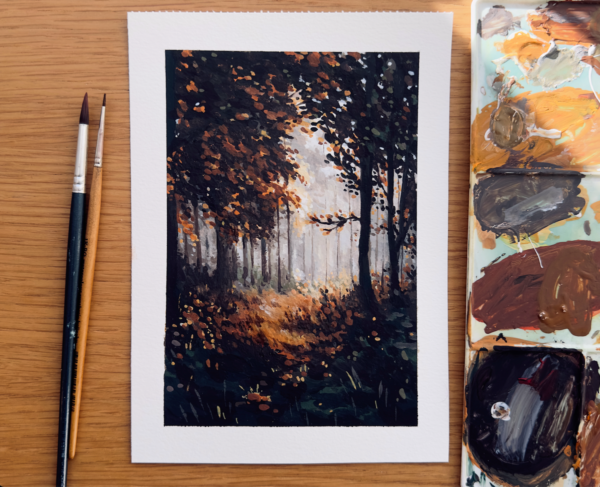 Original Painting | Small Gouache Forest
