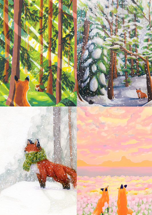 Tiny Print Bundle | Foxes!